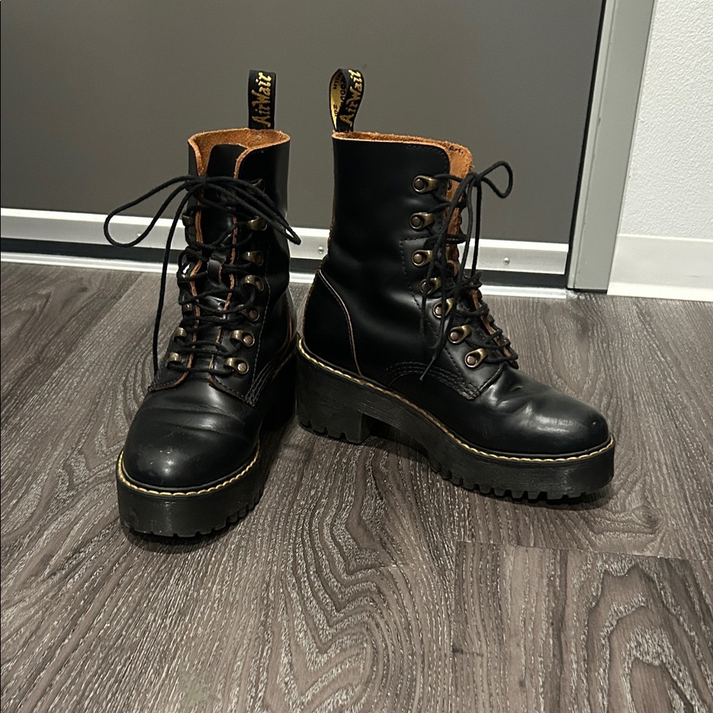 Dr. Martens Black Leather Lace-Up Boots